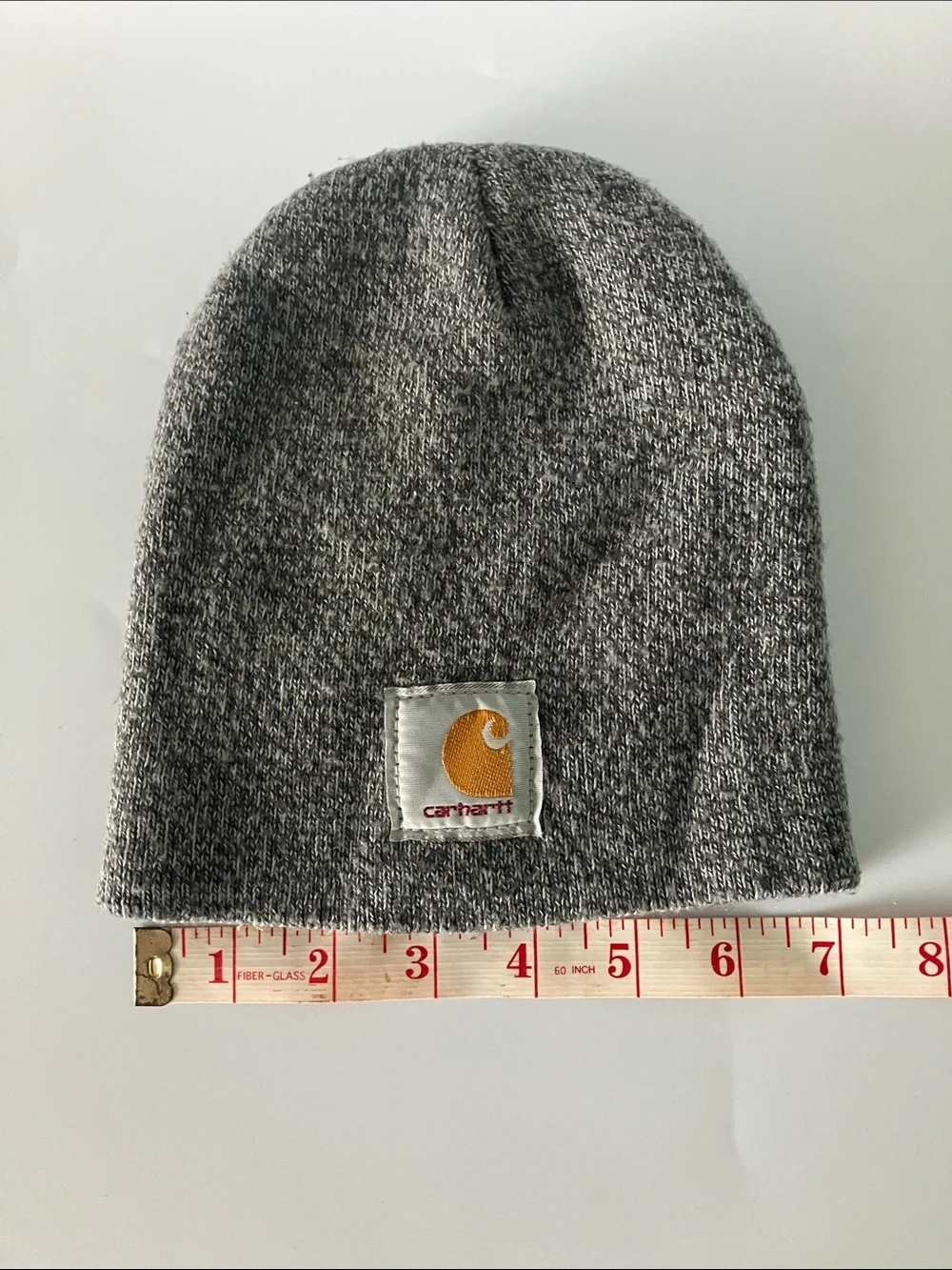 Carhartt Kids Gray Heather Beanie with Gold Logo Patch Cozy Winter Wear